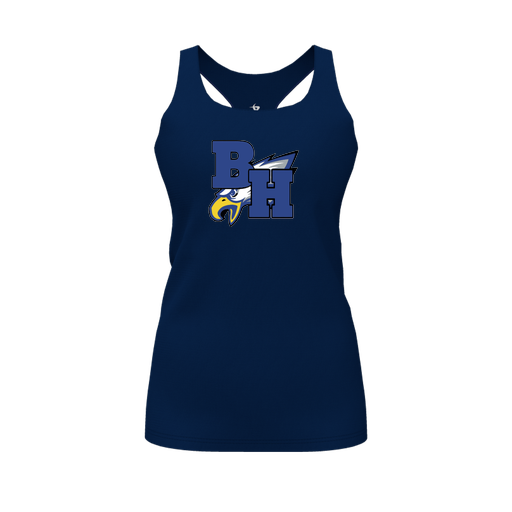 [FT0TRBNV-FYS-LOGO2] Decker Racerback Tank Top (Female Youth S, Navy, Logo 2)