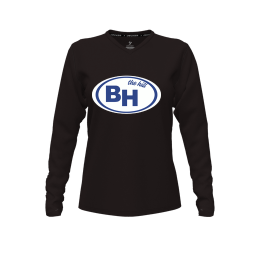 [FTLVPTBK-FYXS-LOGO1] Decker Performance T-Shirt (Female Youth XS, Black, V Neck, Logo 1, Long Sleeve)