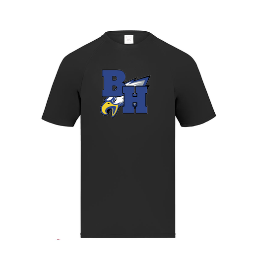 [2791.080.S-LOGO2] Youth Smooth Sport T-Shirt (Youth S, Black, Logo 2)