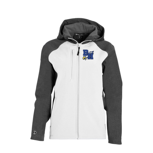 [229357.H04.XS-LOGO2] Soft Shell Full Zip Jacket - Womens (Female Adult XS, White, Logo 2)