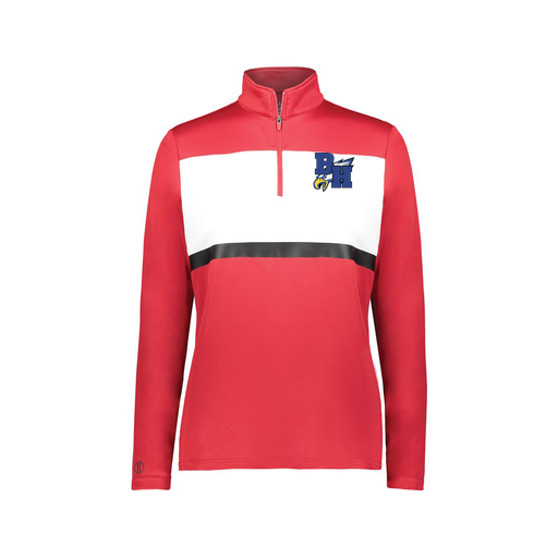 [222791.408.XS-LOGO2] Ladies Bold 1/4 Zip Pullover (Female Adult XS, Red, Logo 2)