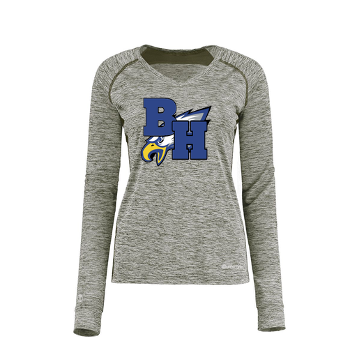 [222770.K94.XS-LOGO2] Ladies Electric Long Sleeve Shirt (Female Adult XS, Gray, Logo 2)