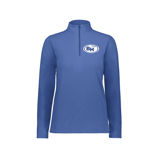 [6864.060.XS-LOGO1] Ladies MicroFleece 1/4 Zip Pullover (Female Adult XS, Royal, Logo 1)