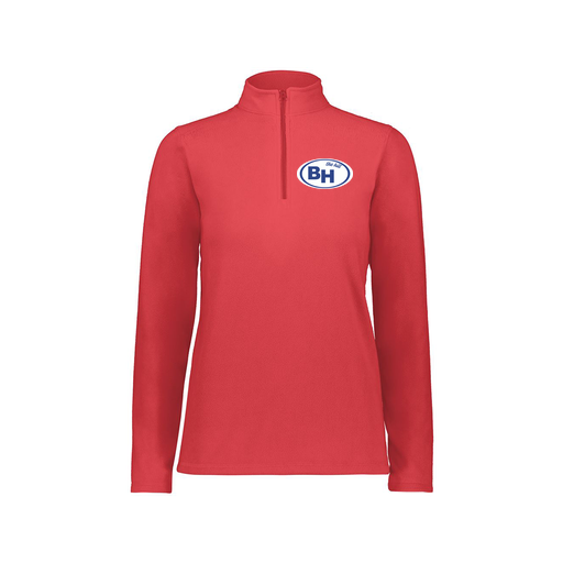 [6864.083.XS-LOGO1] Ladies MicroFleece 1/4 Zip Pullover (Female Adult XS, Red, Logo 1)