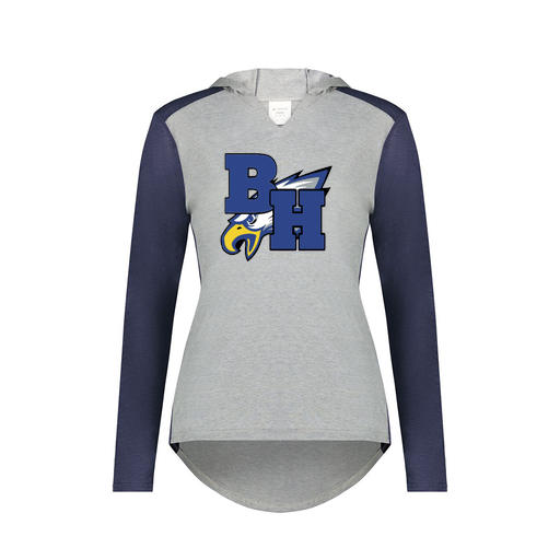 [6902.29V.XS-LOGO2] Ladies Vintage Hoodie (Female Adult XS, Navy, Logo 2)