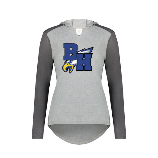 [6902.30V.XS-LOGO2] Ladies Vintage Hoodie (Female Adult XS, Gray, Logo 2)