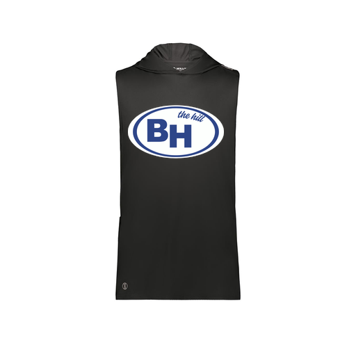 [222590.080.XS-LOGO1] Men's CoolDry Sleeveless Hoodie (Adult XS, Black, Logo 1)