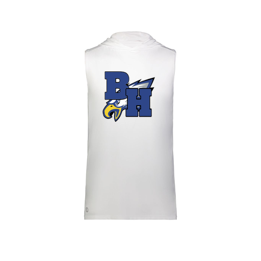 [222590.005.XS-LOGO2] Men's CoolDry Sleeveless Hoodie (Adult XS, White, Logo 2)