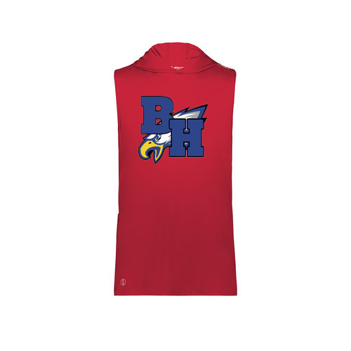 [222590.083.XS-LOGO2] Men's CoolDry Sleeveless Hoodie (Adult XS, Red, Logo 2)