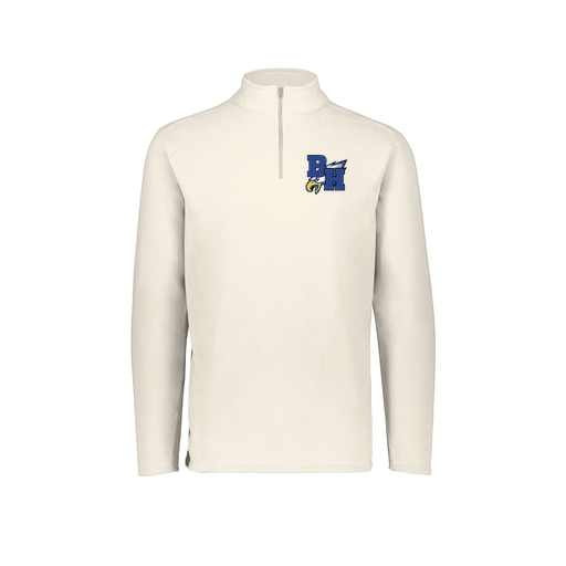 [6863.53T.XS-LOGO2] Men's MicroFleece 1/4 Zip Pullover (Adult XS, White, Logo 2)
