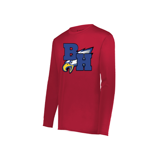 [222822.083.XS-LOGO2] Men's LS Smooth Sport Shirt (Adult XS, Red, Logo 2)