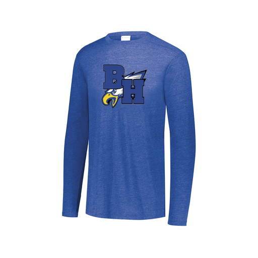 [FTLCUBRY-AXS-LOGO2] Decker Men's Tri-Blend T-Shirt - Long Sleeve (Adult XS, Royal, Logo 2)