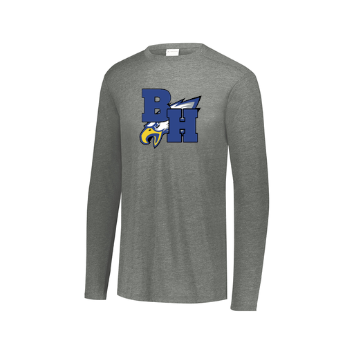[FTLCUBGY-AXS-LOGO2] Decker Men's Tri-Blend T-Shirt - Long Sleeve (Adult XS, Gray, Logo 2)