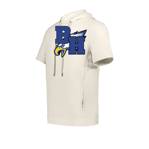 [222505.907.S-LOGO2] Men's Venturs Soft Knit Short Sleeve Hoodie (Adult S, White, Logo 2)