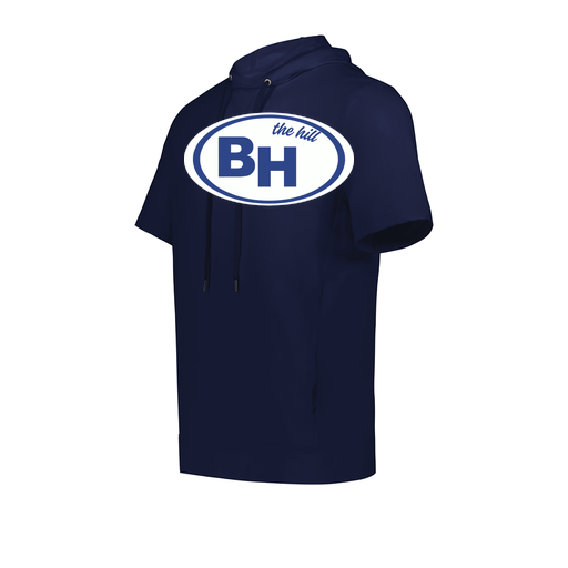 [222505.065.S-LOGO1] Men's Venturs Soft Knit Short Sleeve Hoodie (Adult S, Navy, Logo 1)