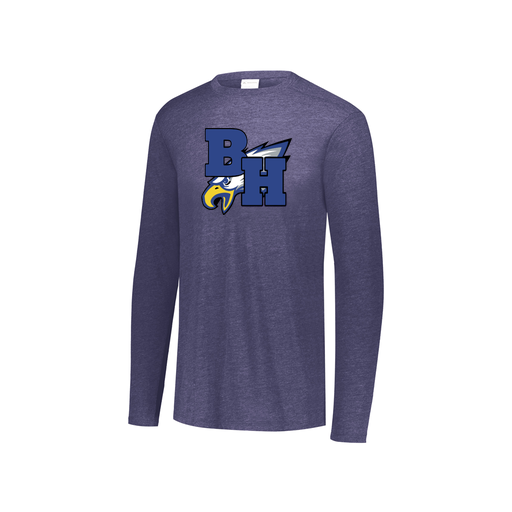 [FTLCUBNV-YS-LOGO2] Decker Youth Tri-Blend T-Shirt - Long Sleeve (Youth S, Navy, Logo 2)