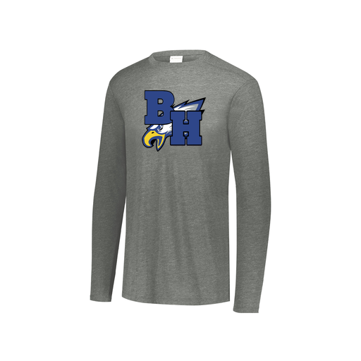 [FTLCUBGY-YS-LOGO2] Decker Youth Tri-Blend T-Shirt - Long Sleeve (Youth S, Gray, Logo 2)