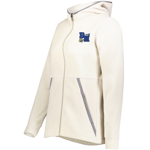 [6860.53T.XS-LOGO2] Ladies Chill Full Zip Fleece (Female Adult XS, White, Logo 2)