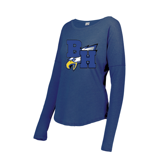 [FTLCUBRY-FAXS-LOGO2] Decker Women's Tri-Blend T-Shirt - Long Sleeve (Female Adult XS, Royal, Logo 2)