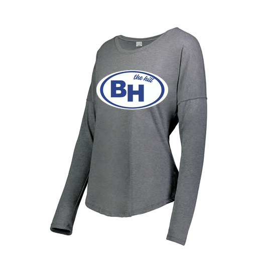 [FTLCUBGY-FAXS-LOGO1] Decker Women's Tri-Blend T-Shirt - Long Sleeve (Female Adult XS, Gray, Logo 1)