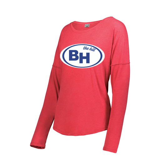 [FTLCUBRD-FAXS-LOGO1] Decker Women's Tri-Blend T-Shirt - Long Sleeve (Female Adult XS, Red, Logo 1)